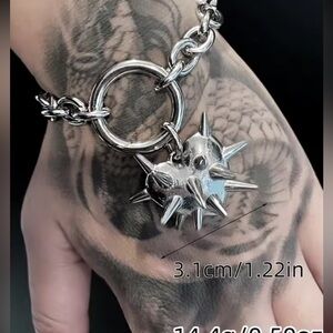 Heart Thorns Spike Bracelet Silver